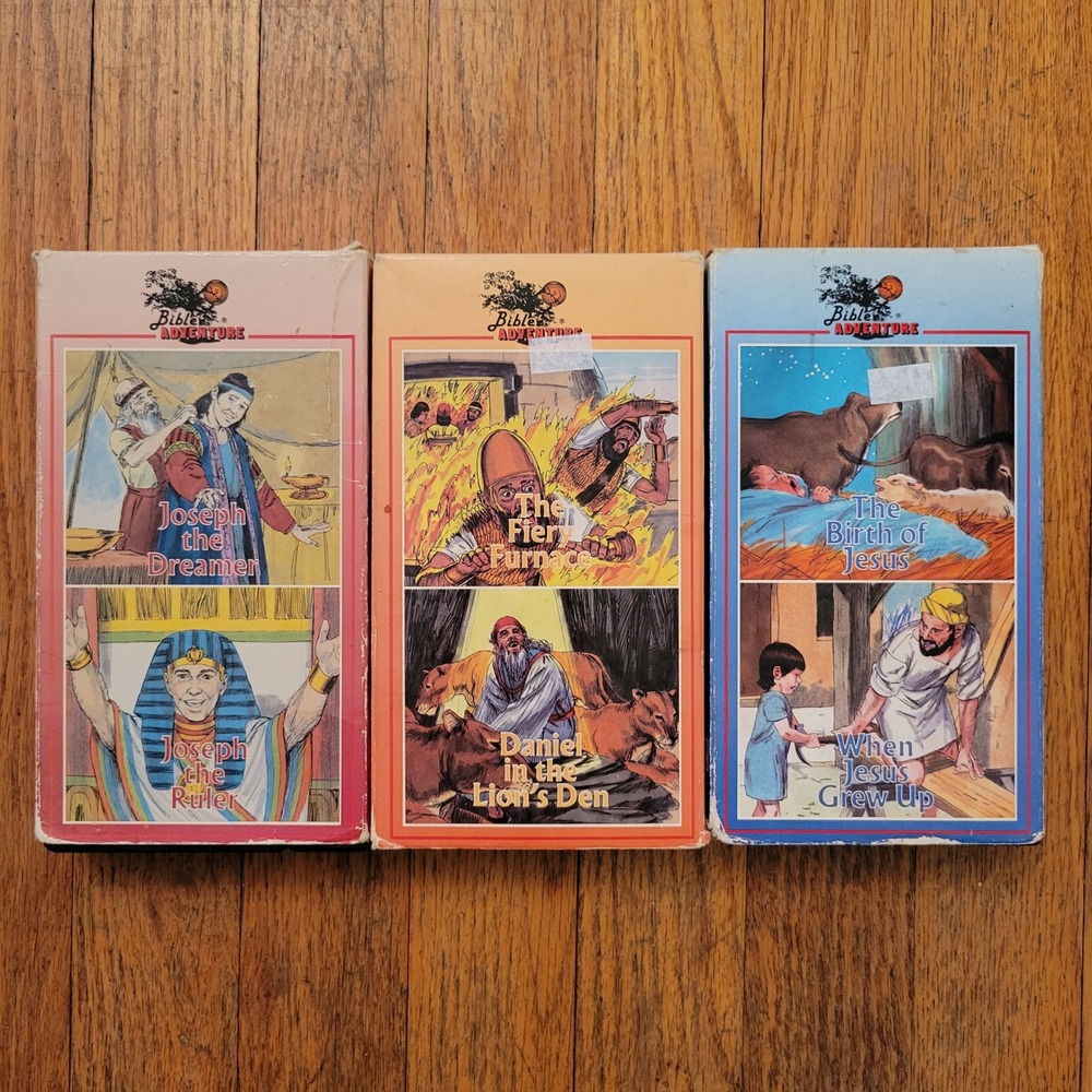 Bible Adventure VHS Set 3 Tapes Joseph Daniel Jesus BIBLE ADVENTURE SERIES Movie